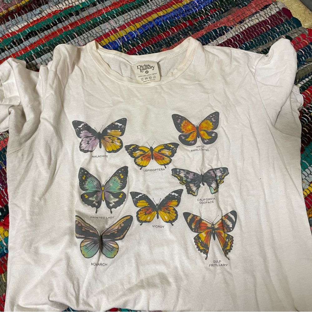 Butterfly crop top tee